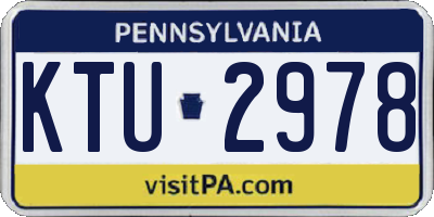 PA license plate KTU2978