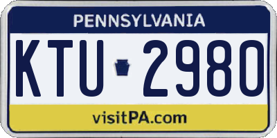 PA license plate KTU2980