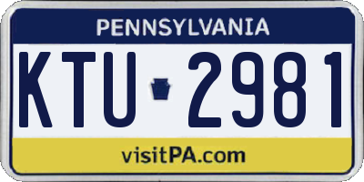 PA license plate KTU2981