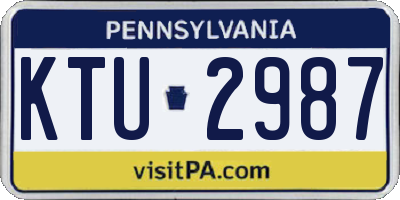 PA license plate KTU2987