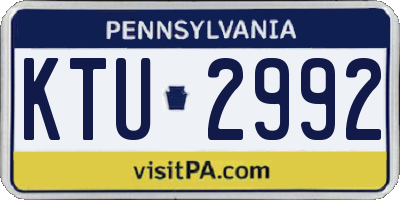 PA license plate KTU2992
