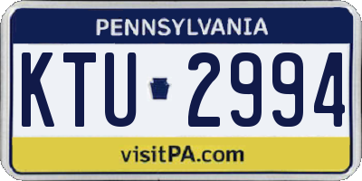 PA license plate KTU2994