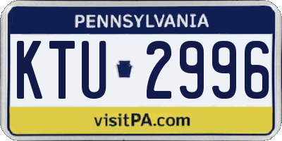 PA license plate KTU2996
