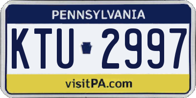 PA license plate KTU2997