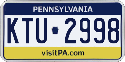 PA license plate KTU2998