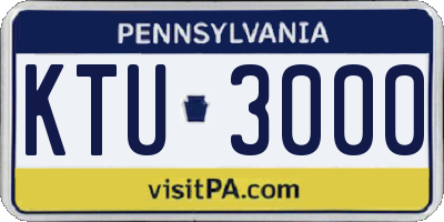 PA license plate KTU3000