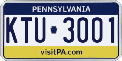 PA license plate KTU3001