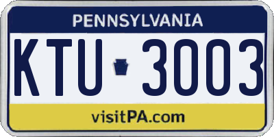 PA license plate KTU3003