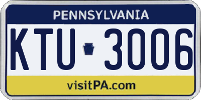 PA license plate KTU3006