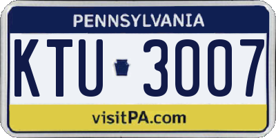 PA license plate KTU3007
