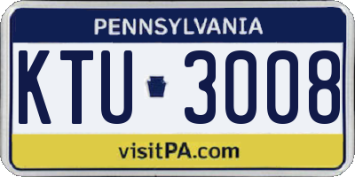 PA license plate KTU3008