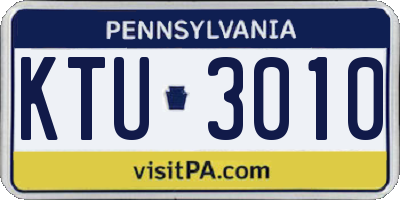 PA license plate KTU3010