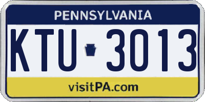 PA license plate KTU3013