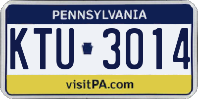 PA license plate KTU3014
