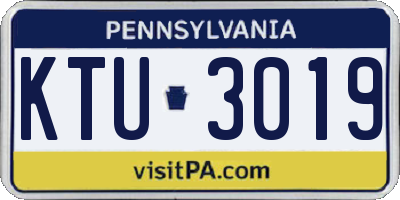 PA license plate KTU3019