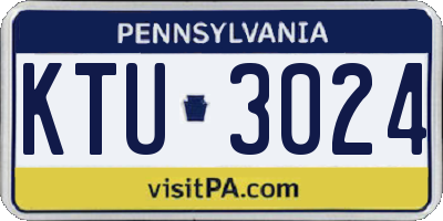 PA license plate KTU3024