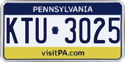 PA license plate KTU3025