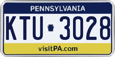 PA license plate KTU3028
