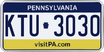PA license plate KTU3030
