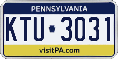 PA license plate KTU3031