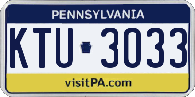 PA license plate KTU3033