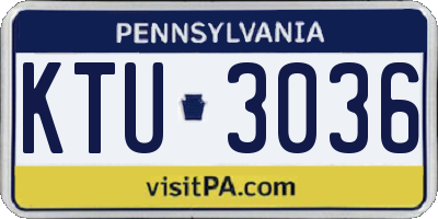 PA license plate KTU3036