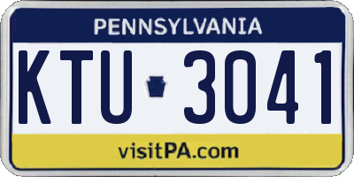 PA license plate KTU3041