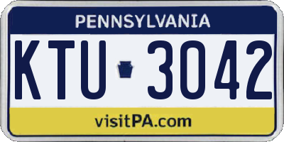 PA license plate KTU3042