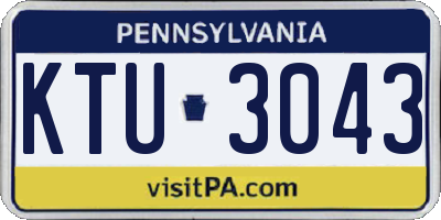 PA license plate KTU3043