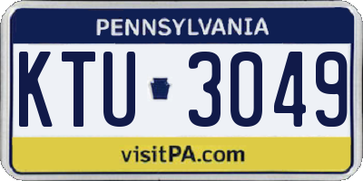 PA license plate KTU3049