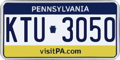 PA license plate KTU3050