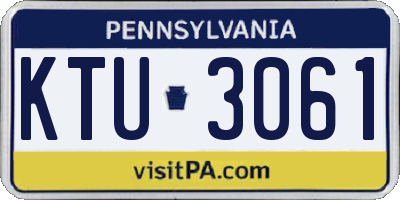 PA license plate KTU3061