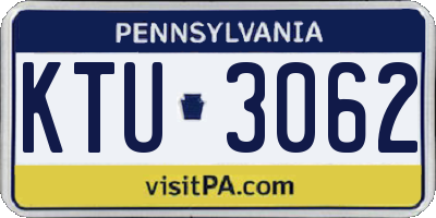 PA license plate KTU3062