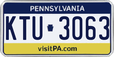 PA license plate KTU3063