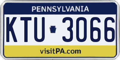 PA license plate KTU3066