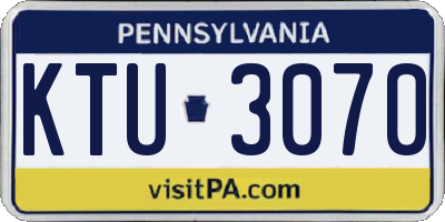 PA license plate KTU3070