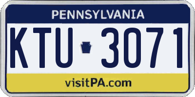 PA license plate KTU3071
