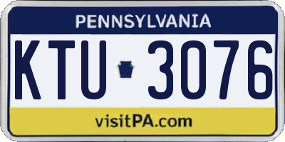 PA license plate KTU3076