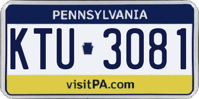 PA license plate KTU3081