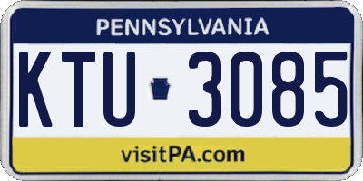 PA license plate KTU3085