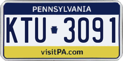 PA license plate KTU3091