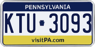 PA license plate KTU3093