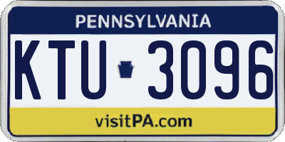 PA license plate KTU3096
