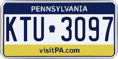PA license plate KTU3097