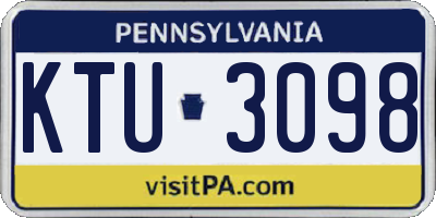 PA license plate KTU3098