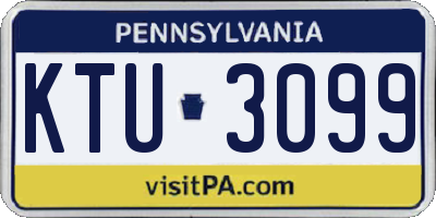 PA license plate KTU3099