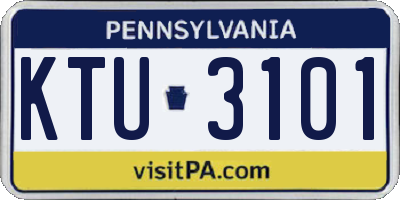 PA license plate KTU3101