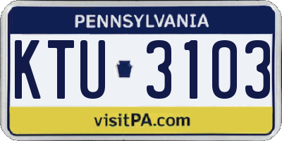 PA license plate KTU3103