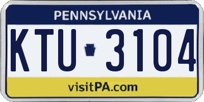 PA license plate KTU3104