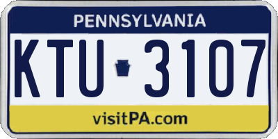 PA license plate KTU3107